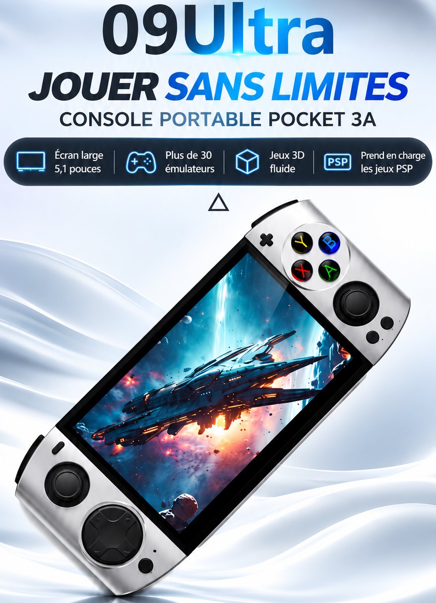 Console de jeu portable 09 Ultra — écran 5,1 pouces