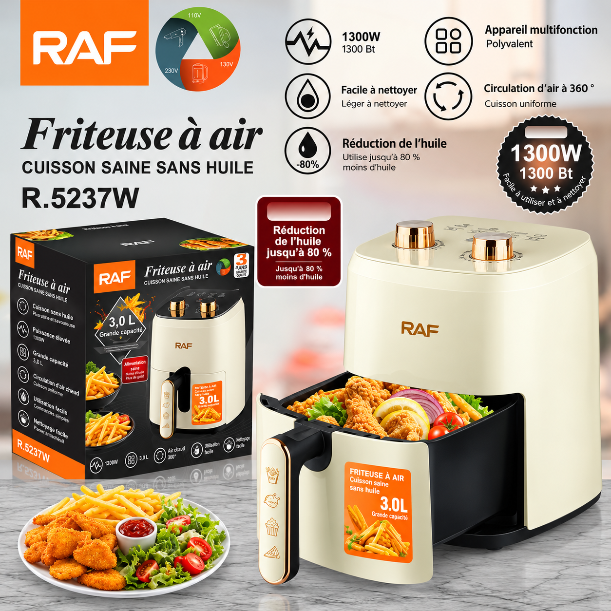 Friteuse à air RAF R.5237W — 3 L