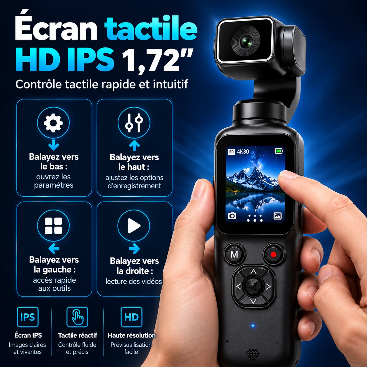 Écran tactile IPS de 1,72 pouce présenté