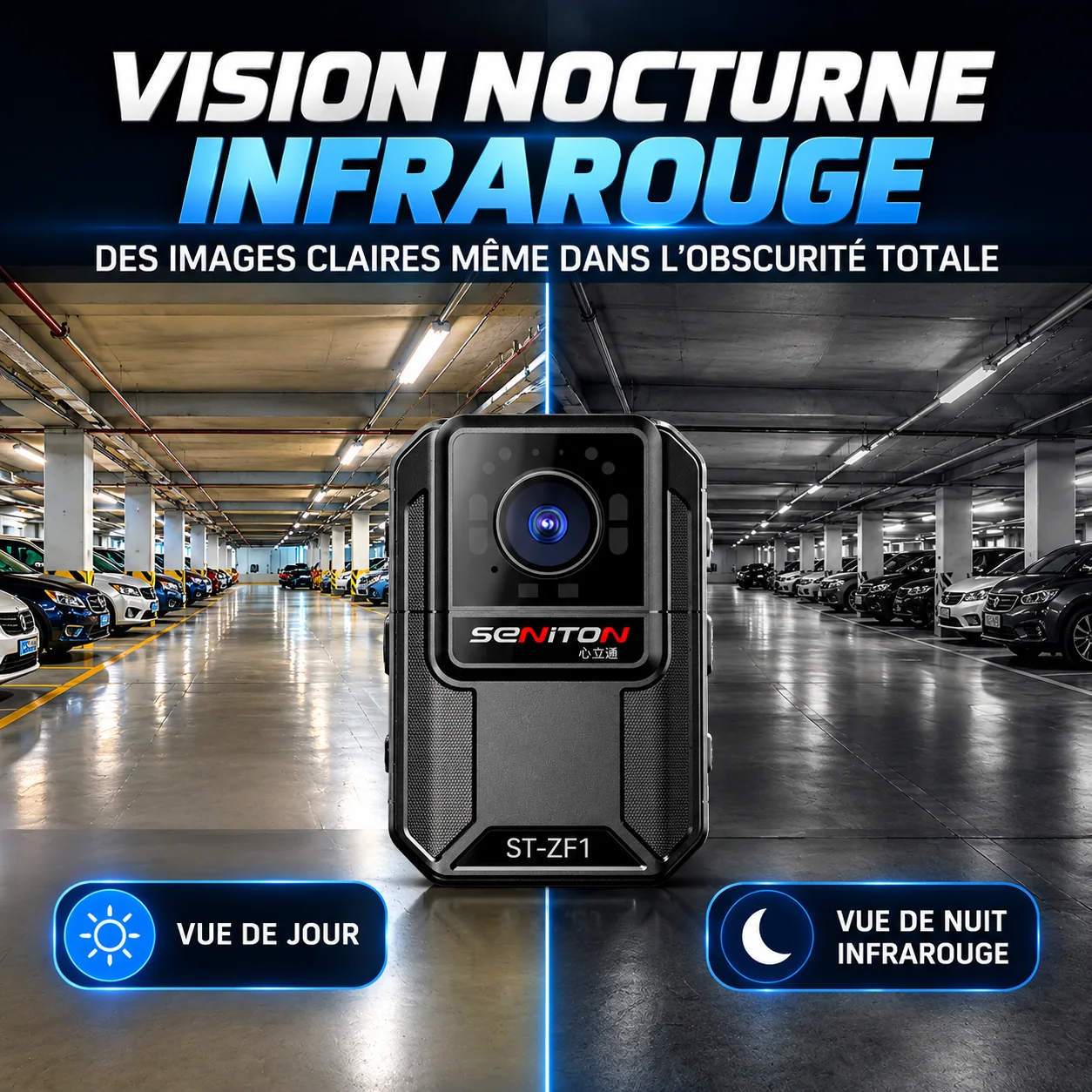 Vision nocturne infrarouge illustrée