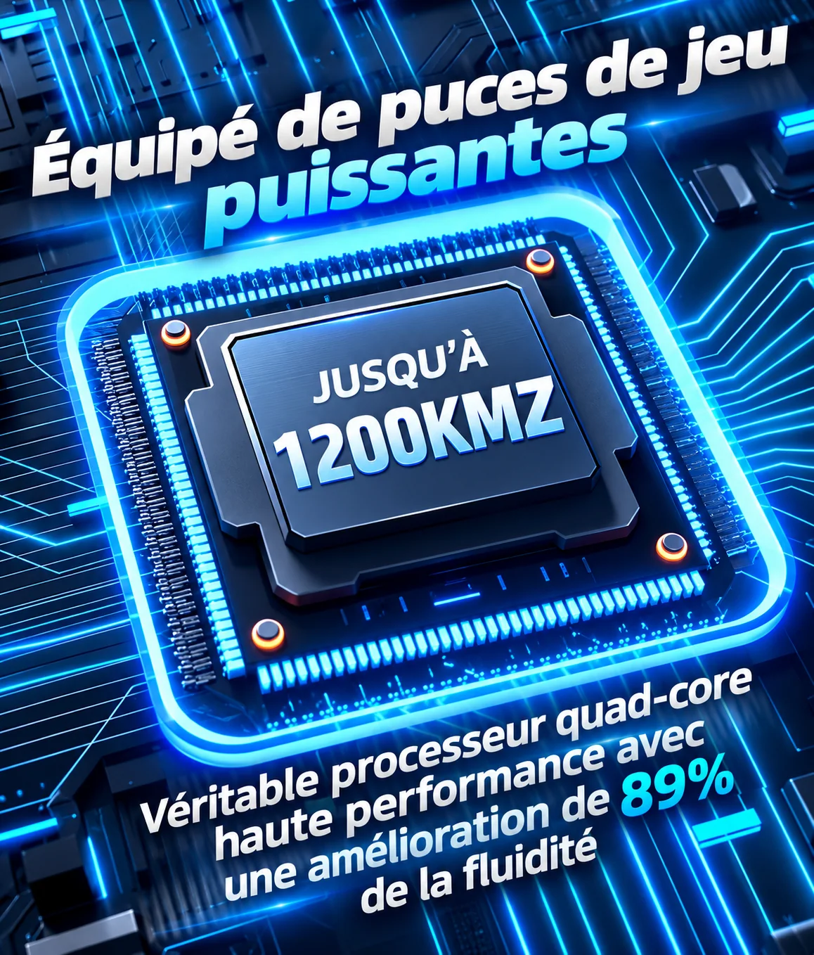 Processeur quadricœur et performances annoncés par le fournisseur