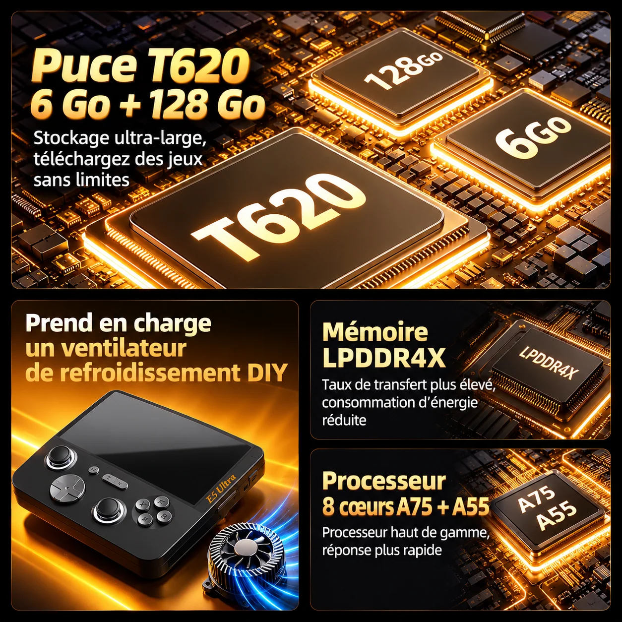 Puce T620, mémoire et refroidissement annoncés