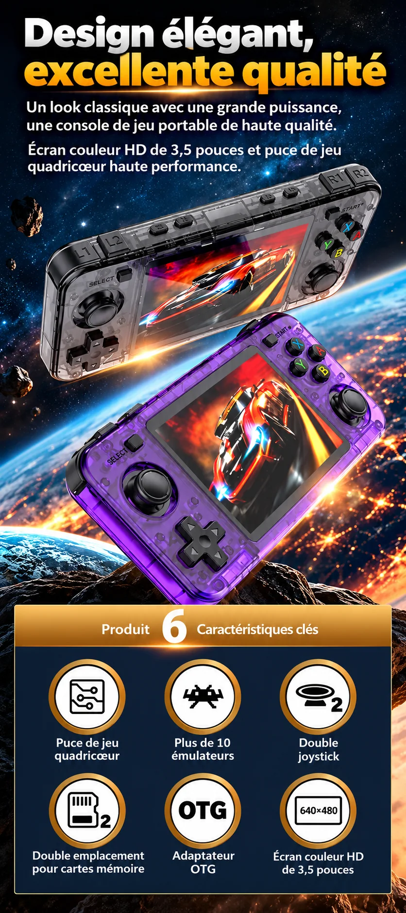 Console horizontale et fonctions annoncées