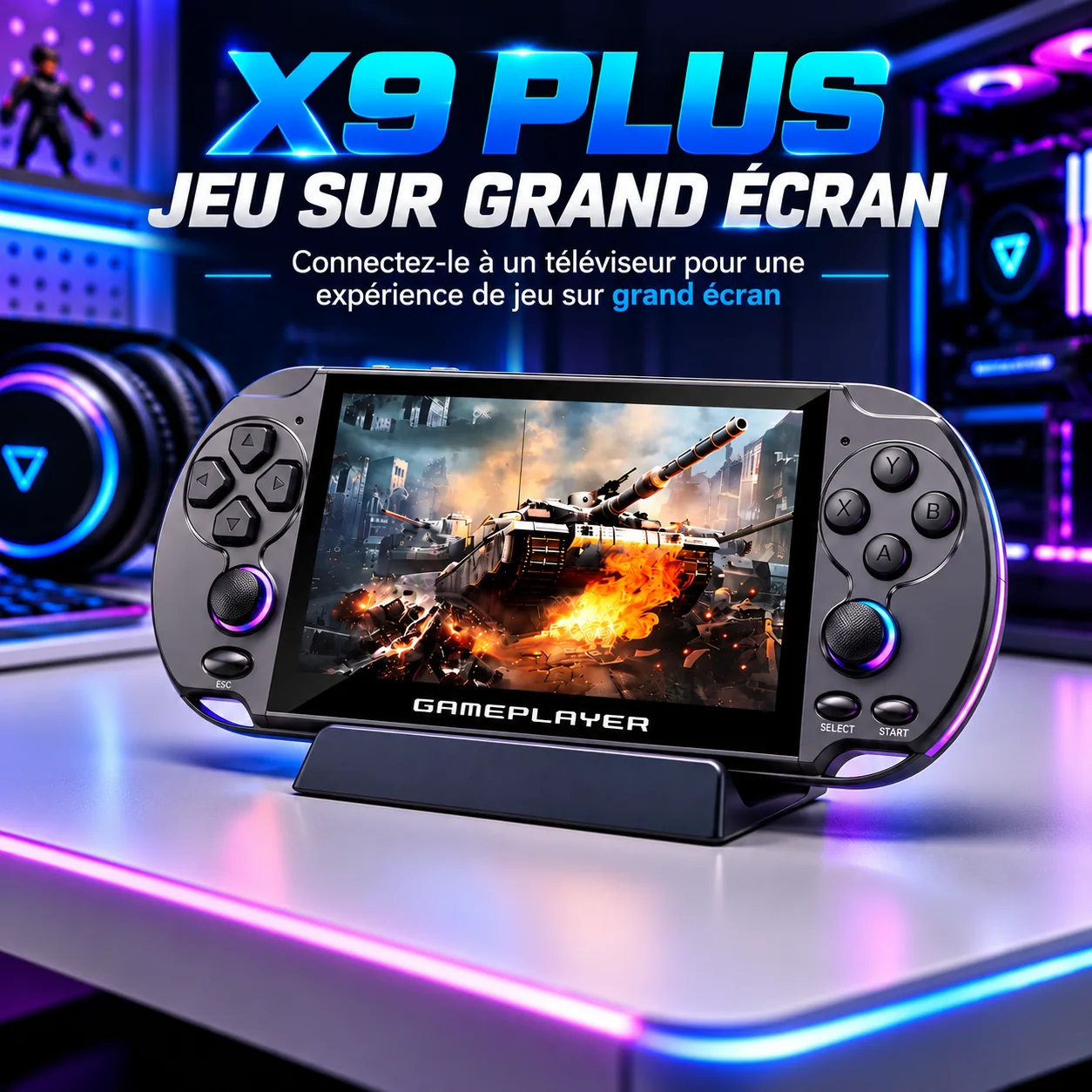 Console portable X9 PLUS — caractéristiques annoncées