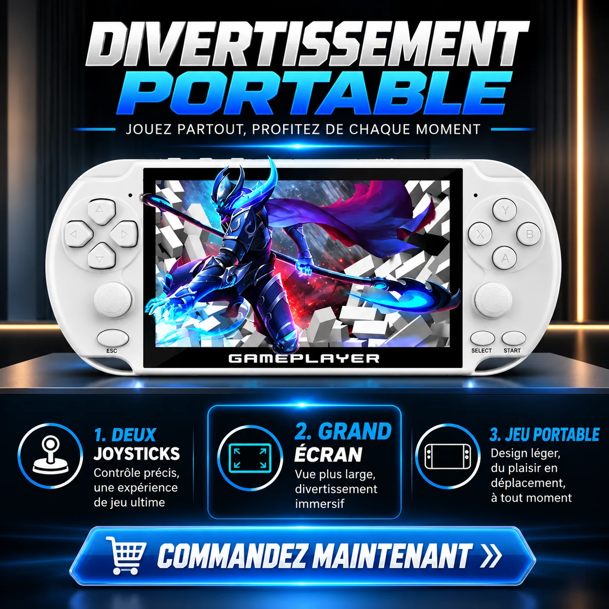 Console portable X9 PLUS — écran et utilisation