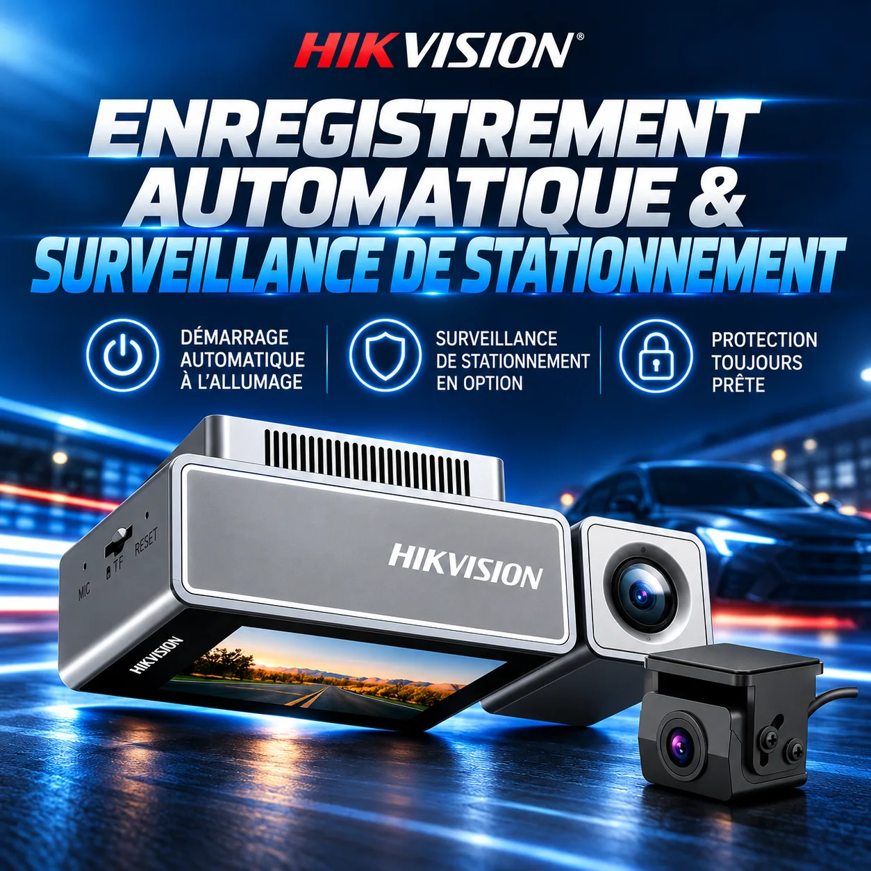 Caméra de bord HIKVISION avec écran et caméra additionnelle