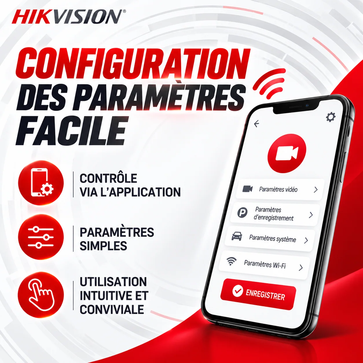 Configuration des paramètres via application annoncée