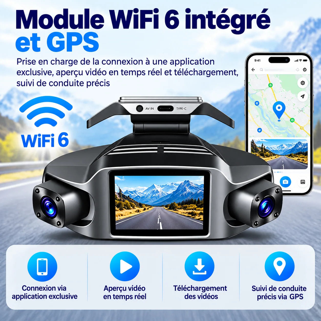 Wi-Fi 6, GPS et application annoncés