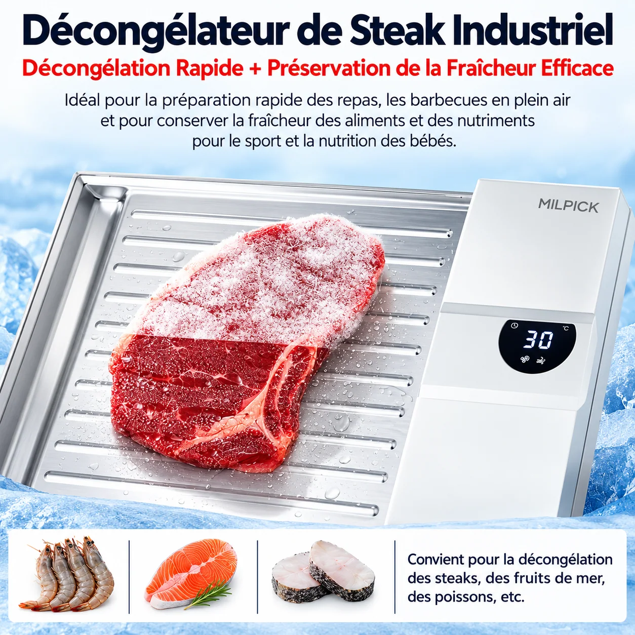 MILPICK — plateau de décongélation à double ventilation