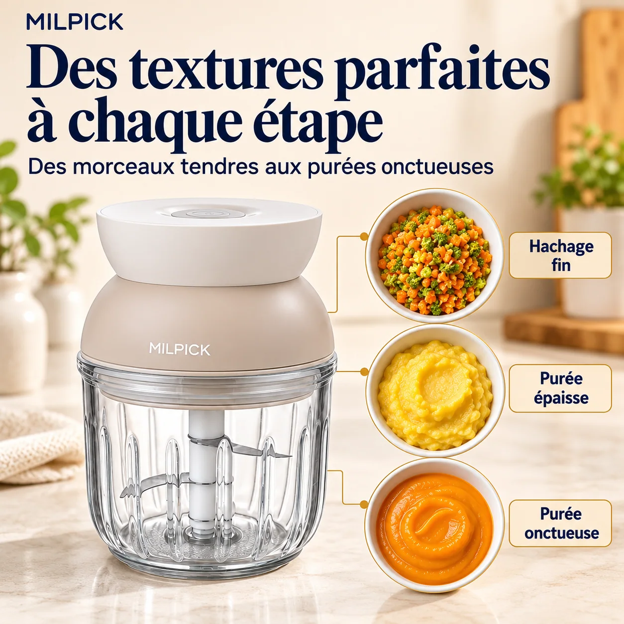 Exemples de textures obtenues selon la préparation