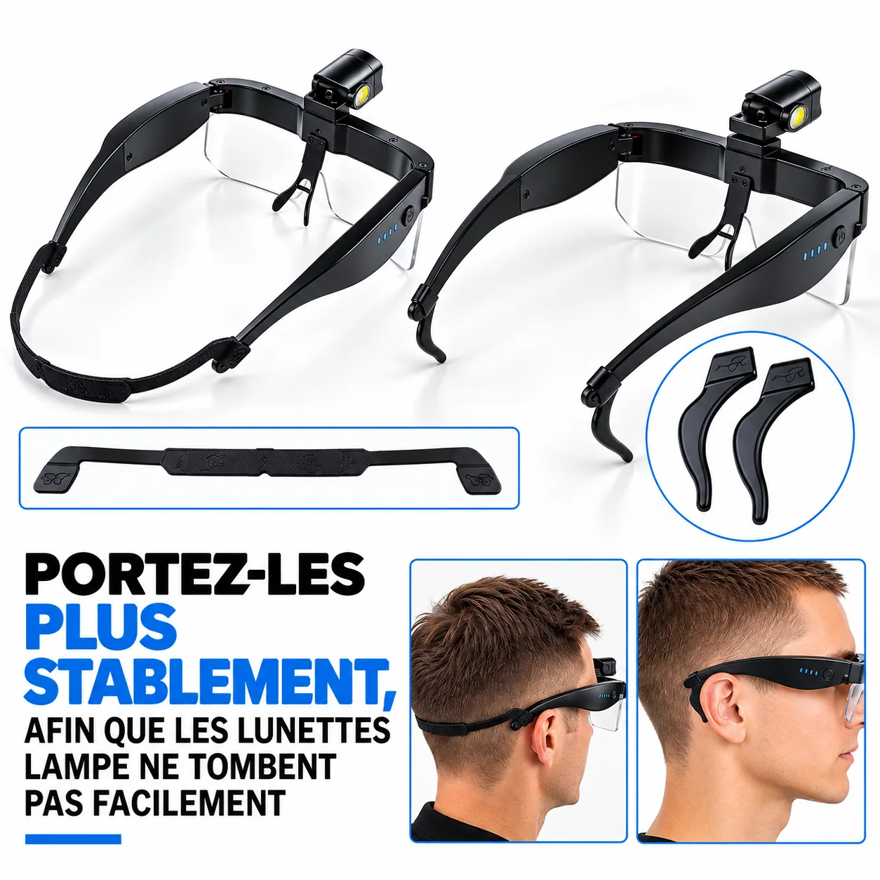 Sangle et embouts de maintien présentés