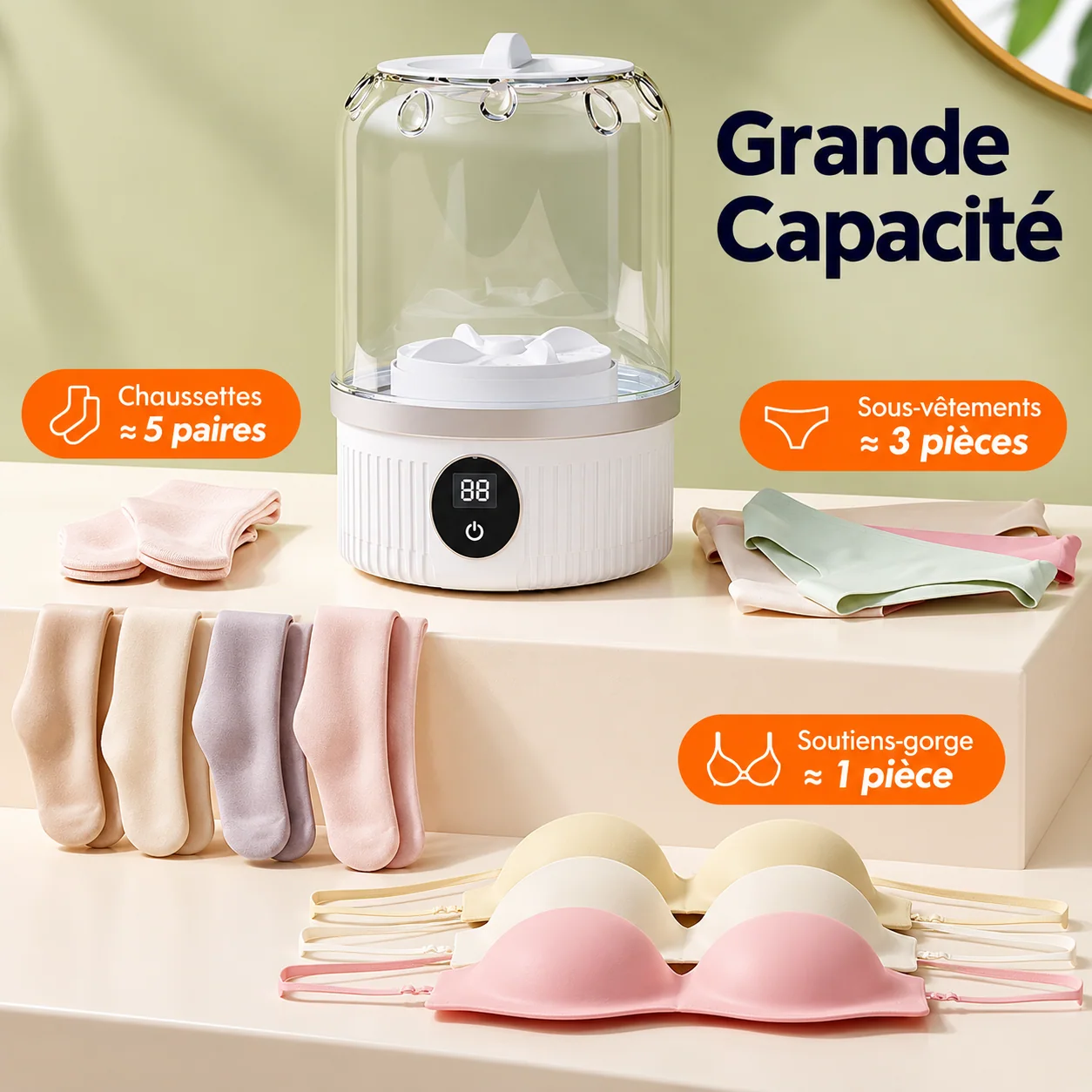 Charge indicative de petits textiles