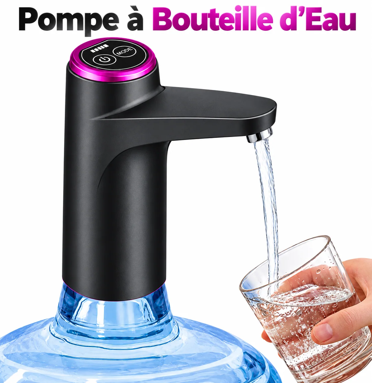 Pompe à eau portable rechargeable USB — deux modes