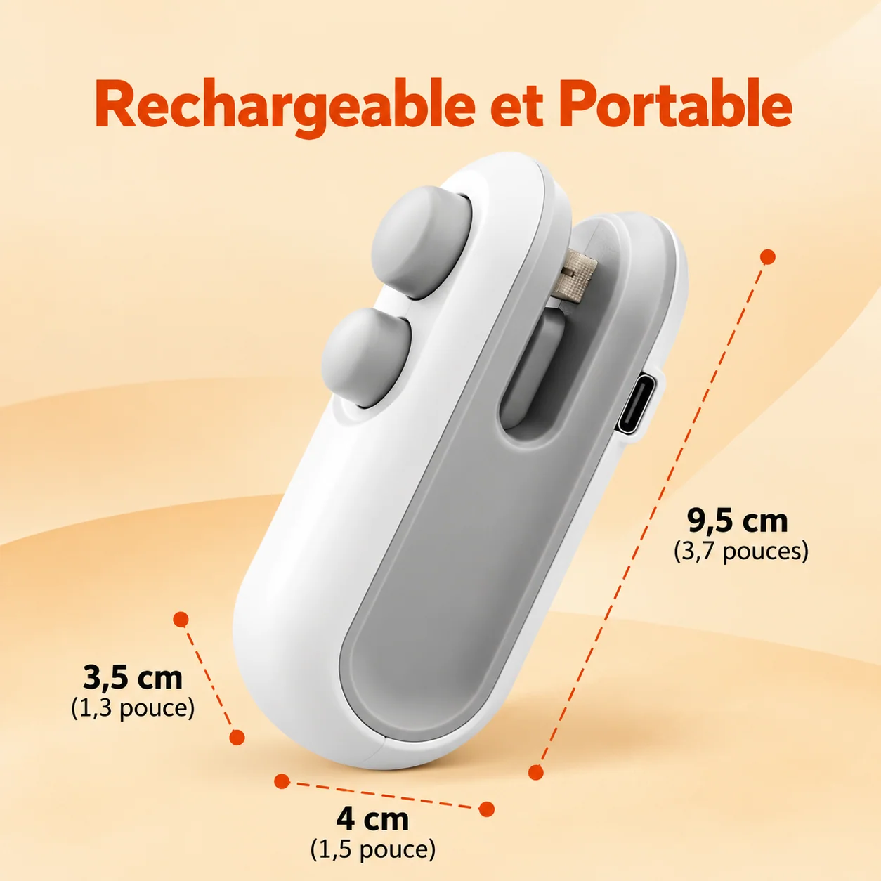 Dimensions annoncées de la mini scelleuse