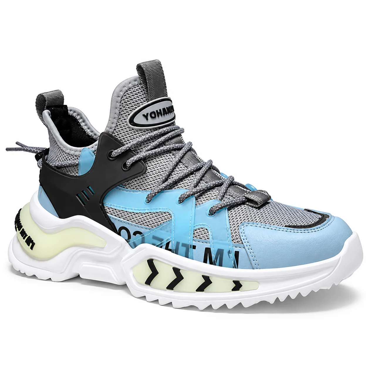 Sneakers bleu ciel et gris