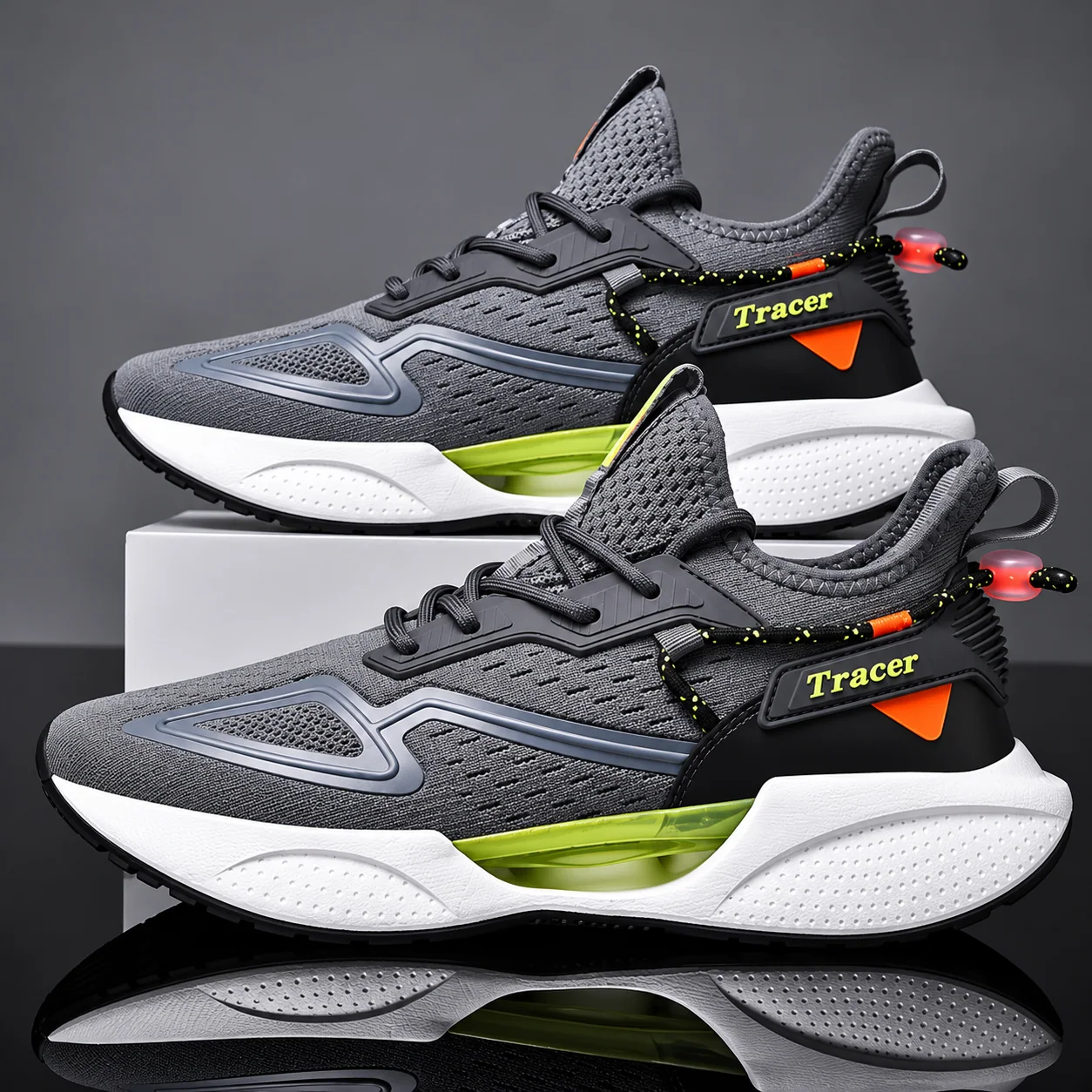 Paire de sneakers Tracer grises et vertes