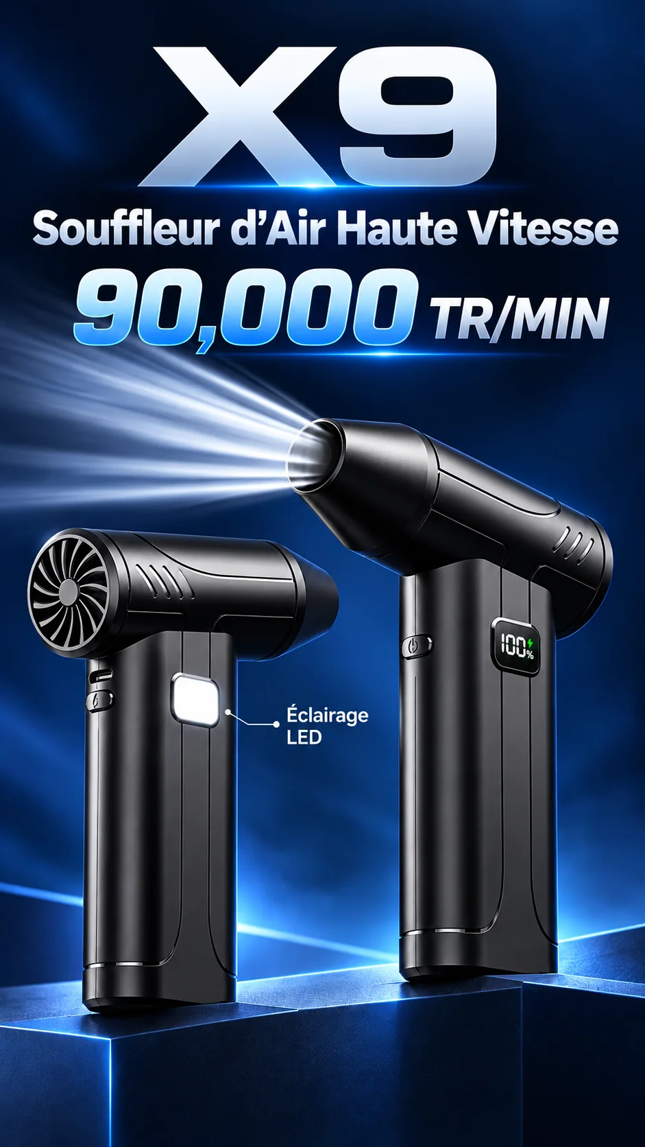 Présentation du souffleur X9 et éclairage LED