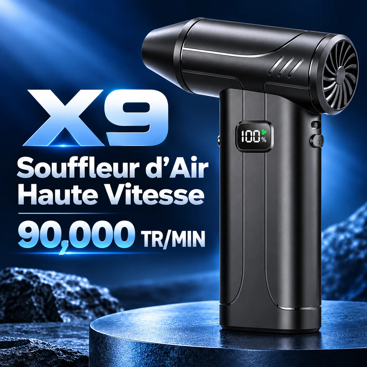 Souffleur X9 — vitesse annoncée