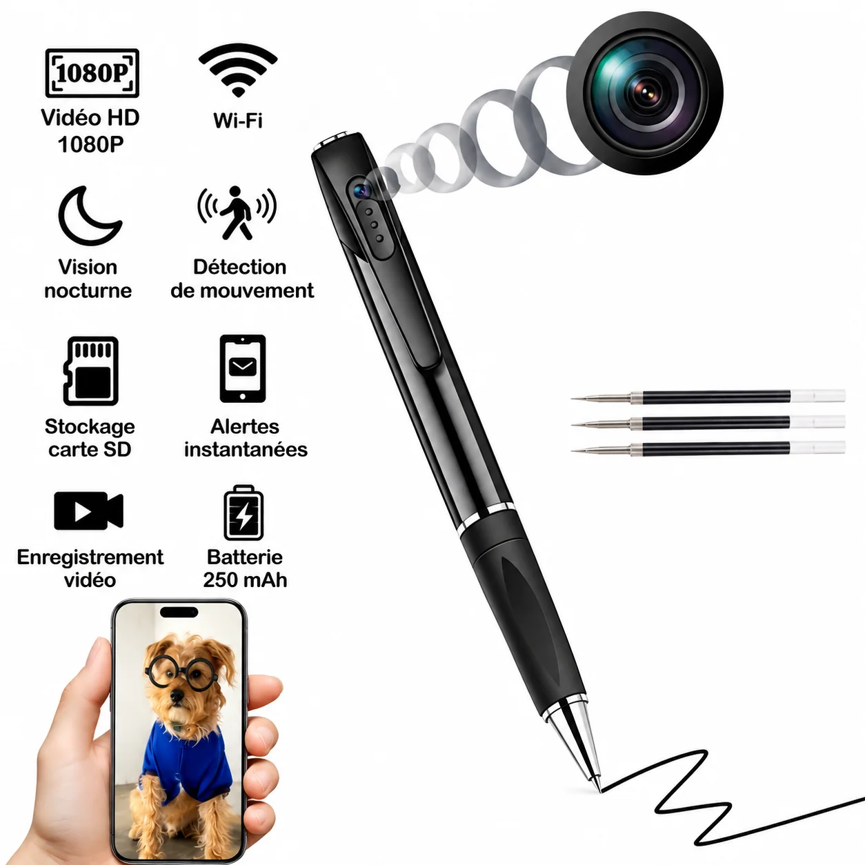 Vidéo 1080p, Wi-Fi et batterie annoncés