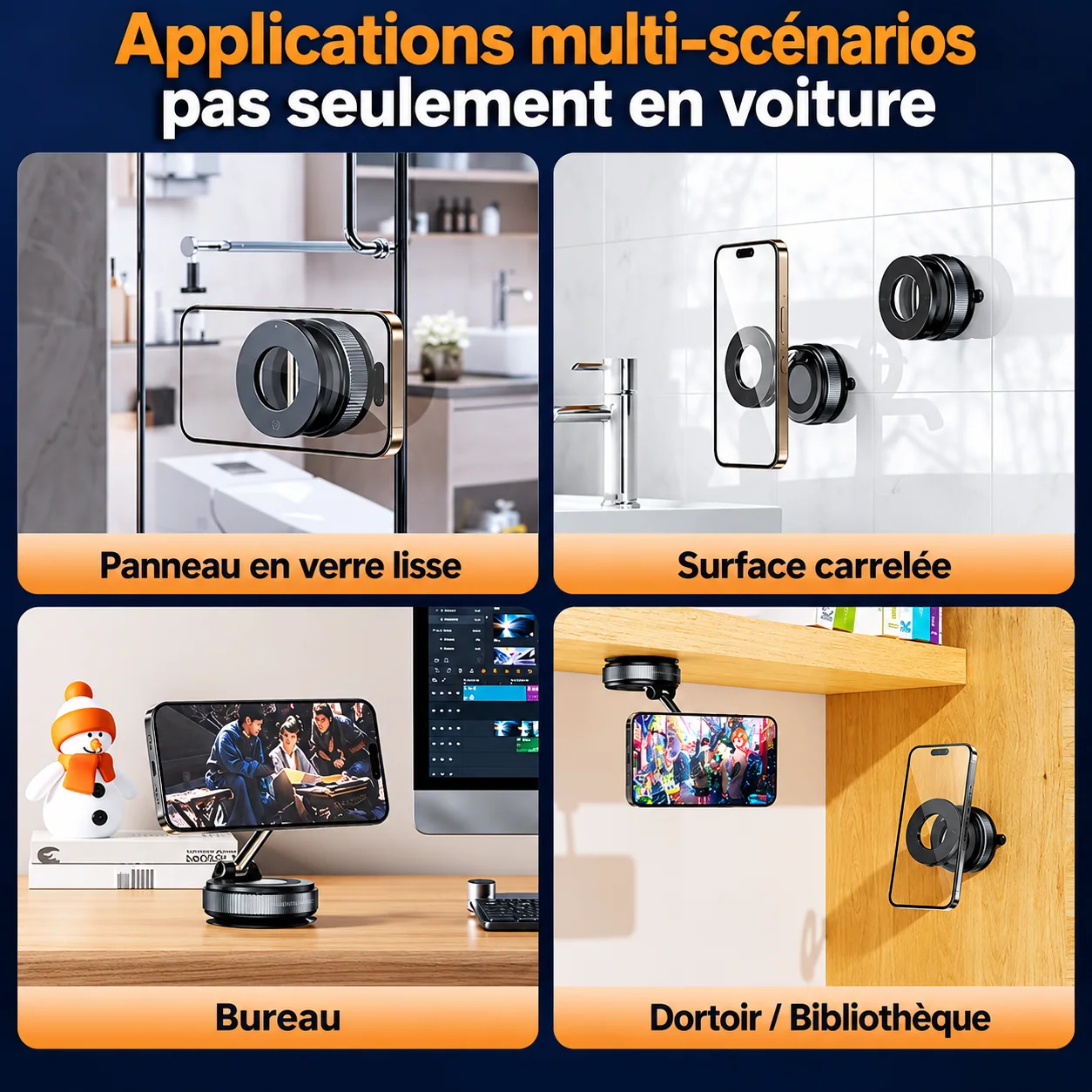 Exemples de surfaces et de positions d’utilisation