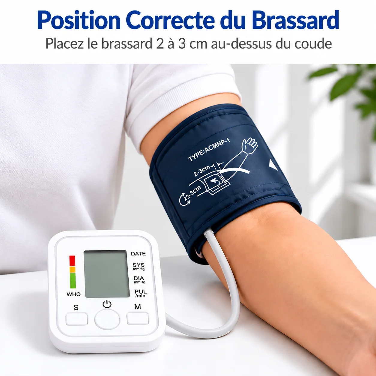 Illustration fournisseur du positionnement du brassard