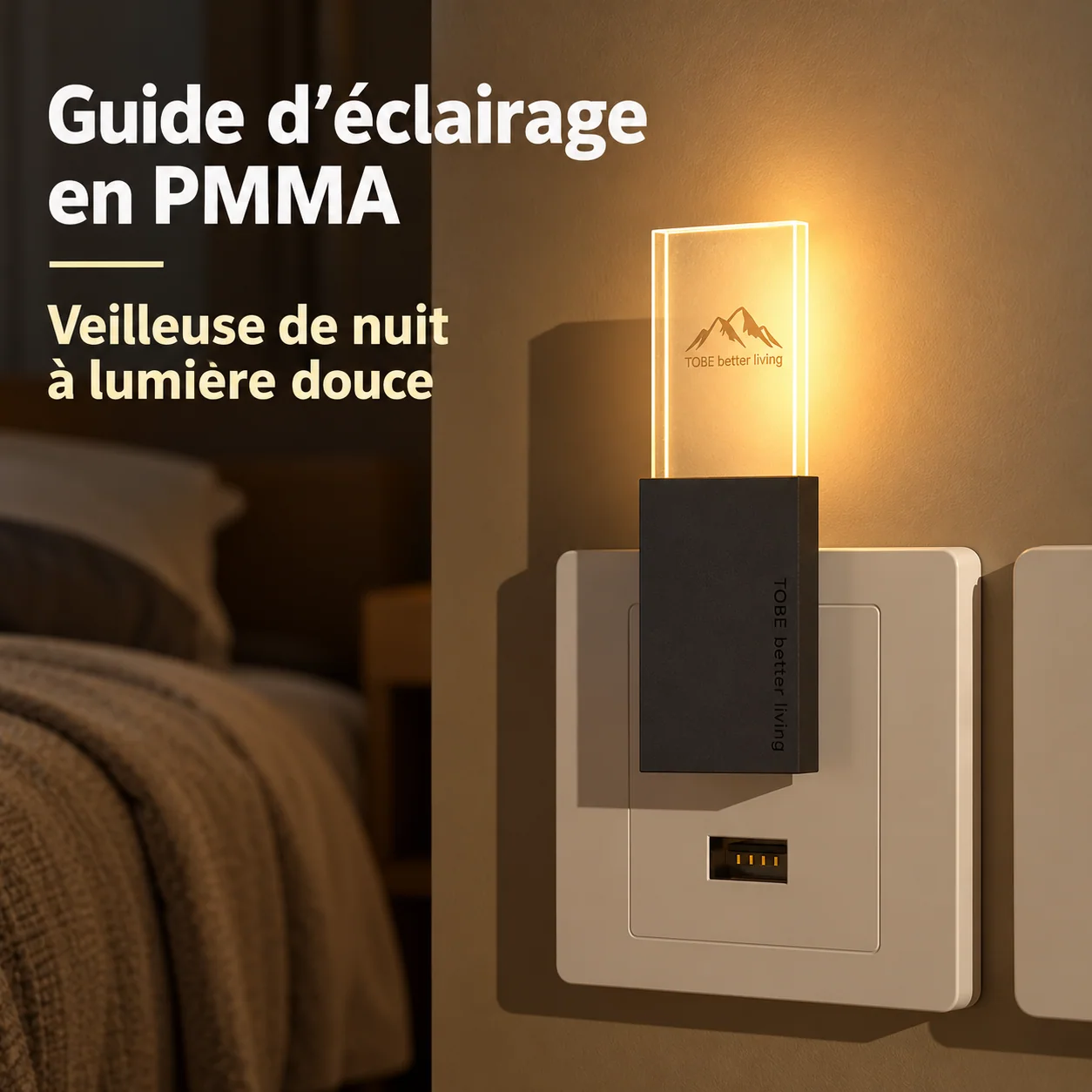 Plaque lumineuse PMMA présentée
