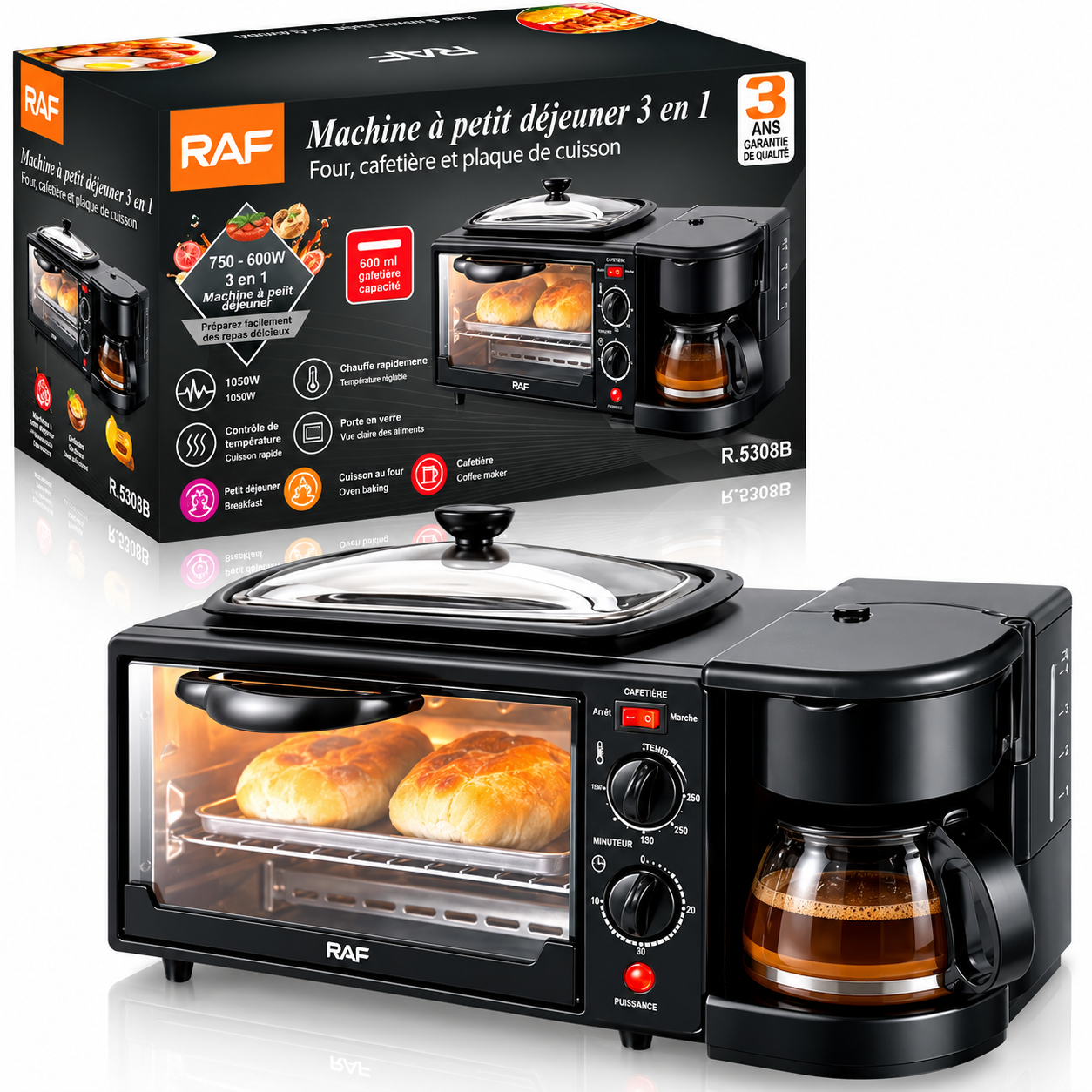 Machine à petit déjeuner RAF R.5308B — 3 en 1